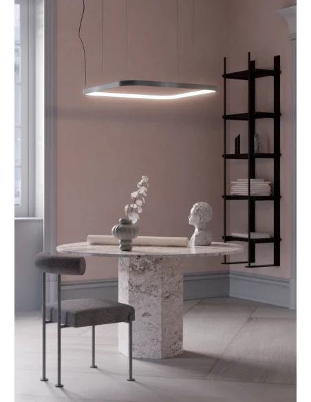 Redo Group - Orion Square Single Pendant Lamp - Silver Coffee