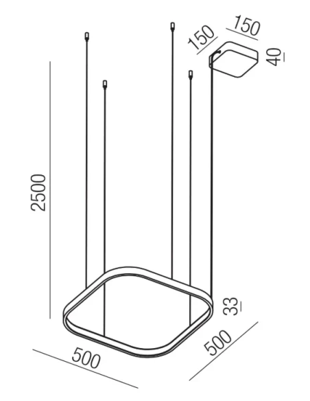 Redo Group - Orion Lampada a Sospensione Singola Quadrata - Foggy Nickel