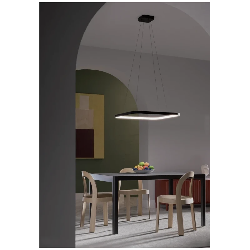 Redo Group - Orion Lampada a Sospensione Singola Quadrata - Nero Opaco