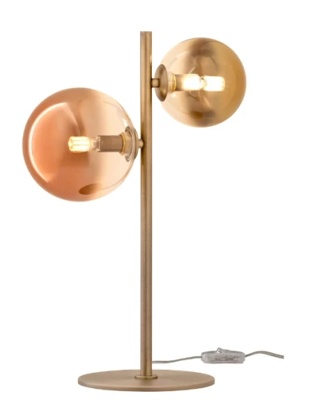 Redo Group - Roy Double Table Lamp - Shaded Gold / Shaded Coffee
