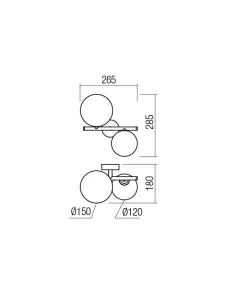 Redo Group - Roy Lampada da Parete - Oro Sfumato / Caffè Sfumato