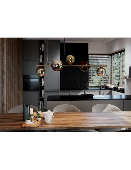 Redo Group - Roy Lampada a Sospensione Lineare - Oro Sfumato / Caffè Sfumato