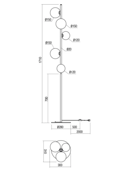 Redo Group - Roy Lampada da Terra - Oro Sfumato / Caffè Sfumato