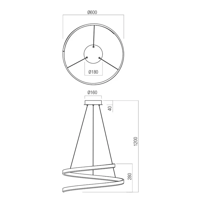 Redo Group - Scroll Pendant Lamp - Matt White