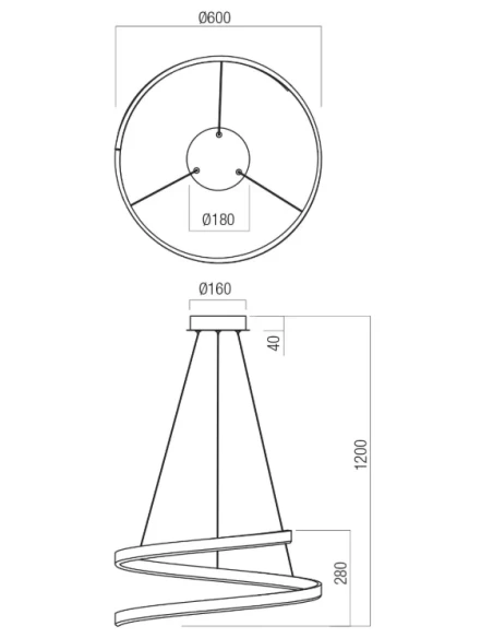 Redo Group - Scroll Lampada a Sospensione - Bronzo Opaco
