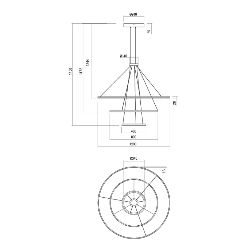 Redo Group - Orbit Vertical Pendant Lamp - Bronze