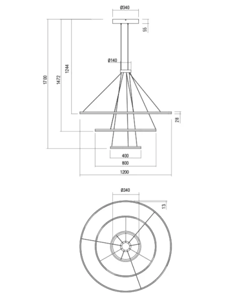 Redo Group - Orbit Lampada a Sospensione Verticale - Nero Opaco