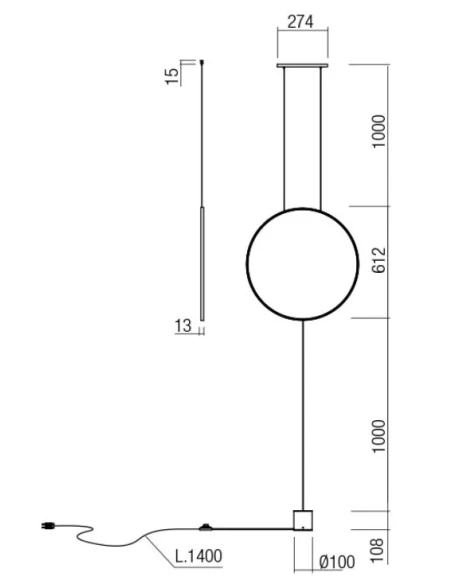 Redo Group - Slick Lampada a Sospensione / Terra Circolare - Oro Opaco