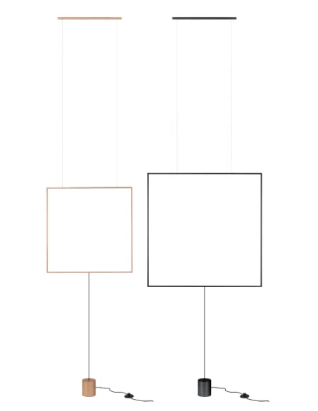 Redo Group - Slick Square Pendant / Floor Lamp - Matt Gold