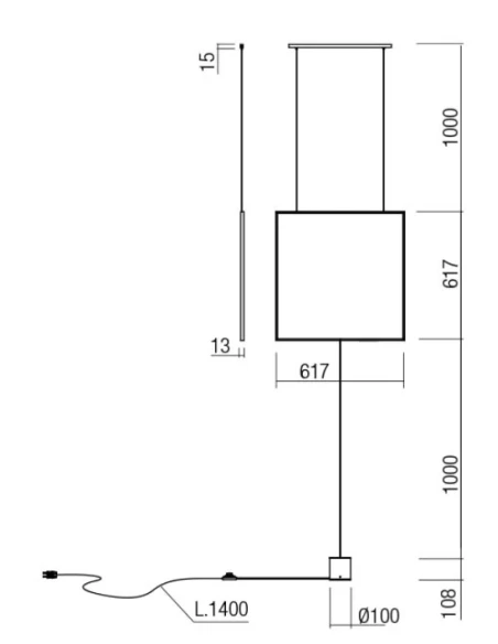 Redo Group - Slick Lampada a Sospensione / Terra Quadrata - Nero  Opaco