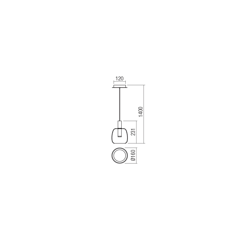 Redo Group - Candela Lampada a Sospensione - Oro