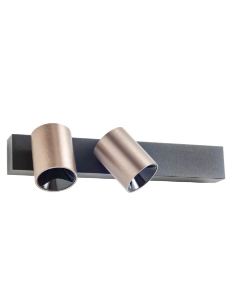 Redo Group - Takto Double Wall / Ceiling Lamp - Matte Black / Silver Coffee