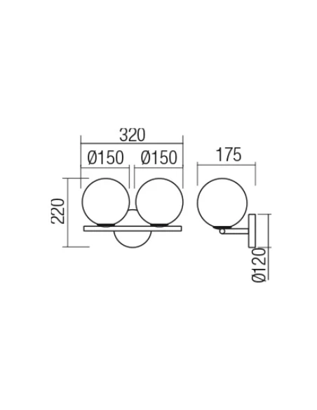 Redo Group - Talis Double Wall Lamp - Brushed Bronze