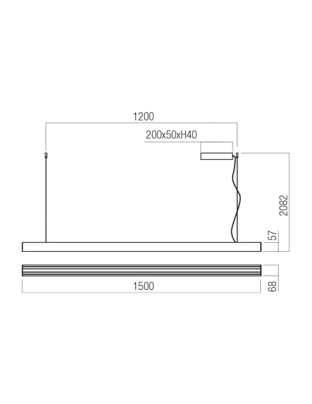 Redo Group - Cityline Pendant Lamp - Matt White / Matt Black