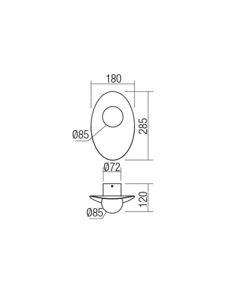 Redo Group - Cody Lampada da parete - Nero Opaco