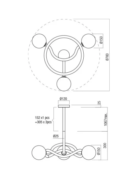 Redo Group - Confusio Pendant Lamp - Matt Gold