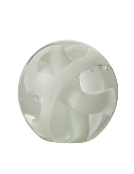J-Line - Garland Paperweight - White Glass