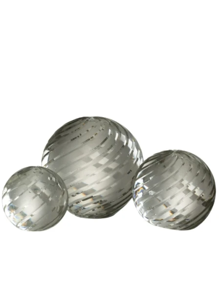 J-Line - Ondes Paperweight - Clear Glass