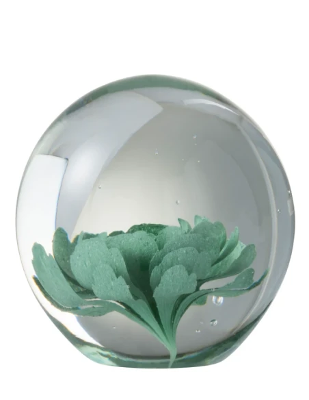 J-Line - Fermacarte Fiori  - Vetro Verde Menta