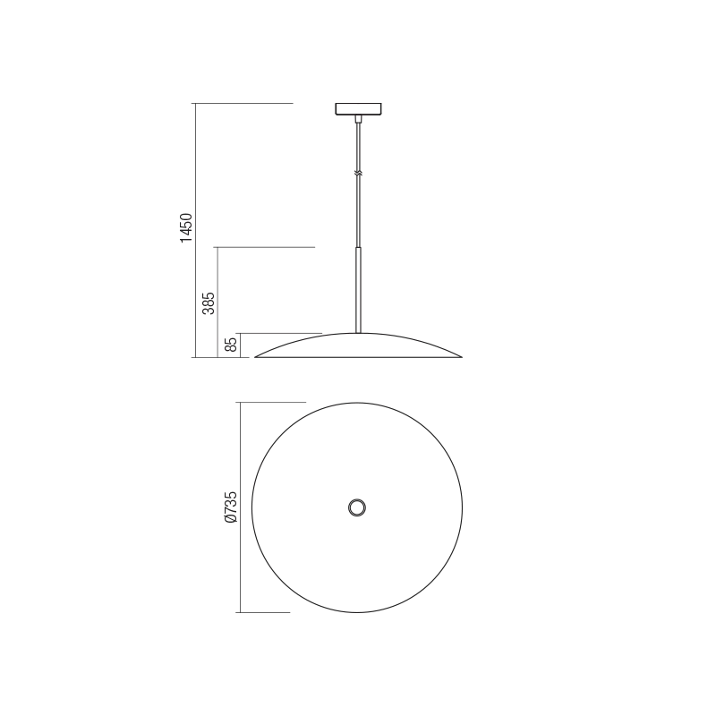 Redo Group - Cymbal Pendant Lamp - Matt Black/Matt Gold