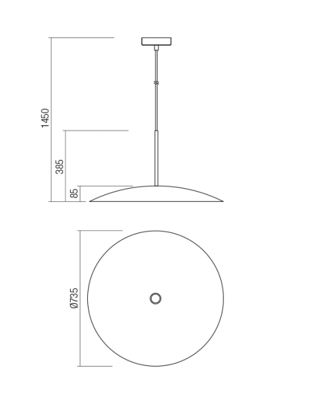 Redo Group - Cymbal Pendant Lamp - Matt Black/Matt Gold