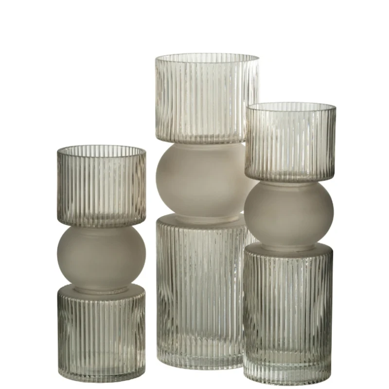 J-Line - Vaso / Portacandele Caramella - Grigio