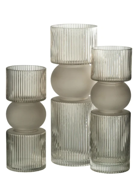 J-Line - Caramella Vase / Candle Holder - Grey