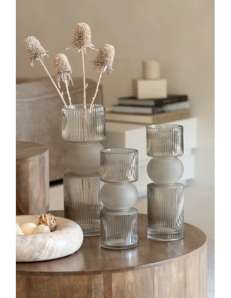 J-Line - Vaso / Portacandele Caramella - Grigio