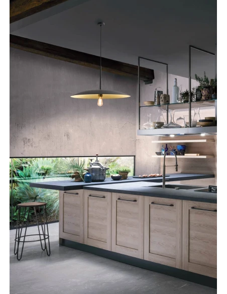 Redo Group - Cymbal Lampada a Sospensione - Nero Opaco/Oro Opaco