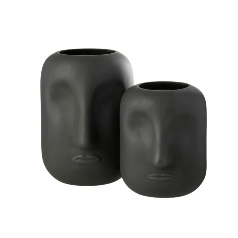 J-Line - Noe Vase - Black Glass