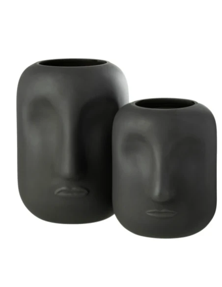 J-Line - Noe Vase - Black Glass