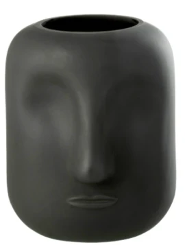 J-Line - Noe Vase - Black Glass