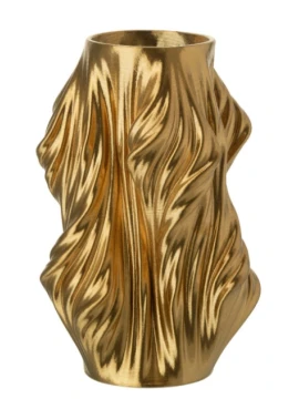 J-Line - Vaso Disegno 3D Irregolare - Oro
