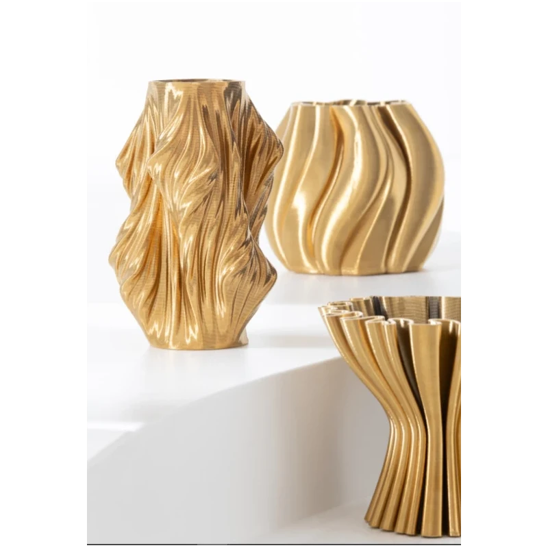 J-Line - Irregular 3D Design Vase - Gold