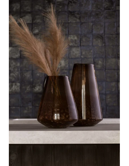 J-Line - Cone Vase - Dark Brown
