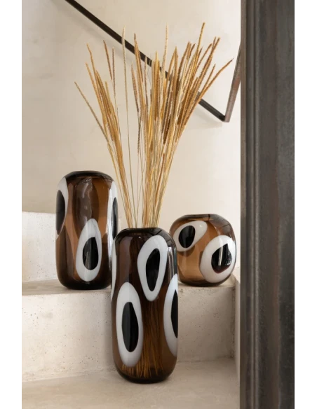 J-Line - Izzy Vase - White / Brown