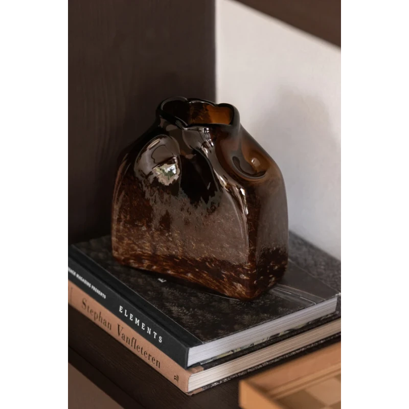 J-Line - Rectangular Vase - Dark Brown