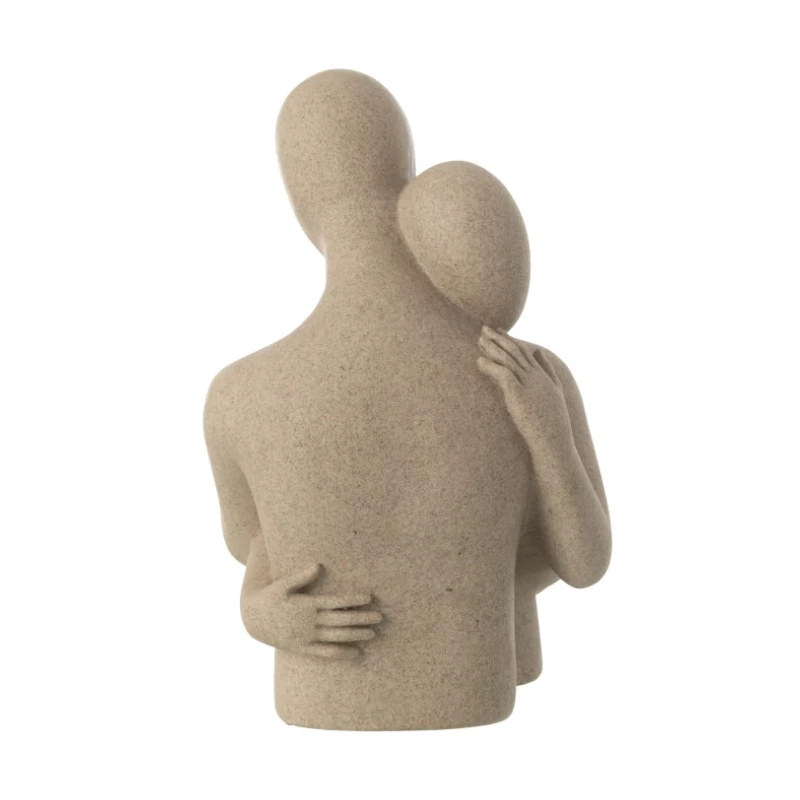 J-Line - Scultura Busto Coppia Abbraccio - Beige