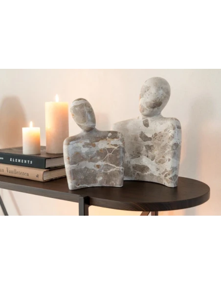 J-Line - Scultura Coppia Coccola - Marmo Beige
