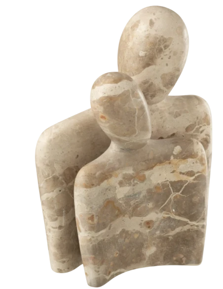 J-Line - Scultura Coppia Coccola - Marmo Beige