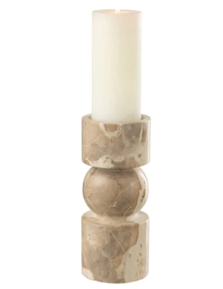 J-Line - Candlestick - Beige Marble