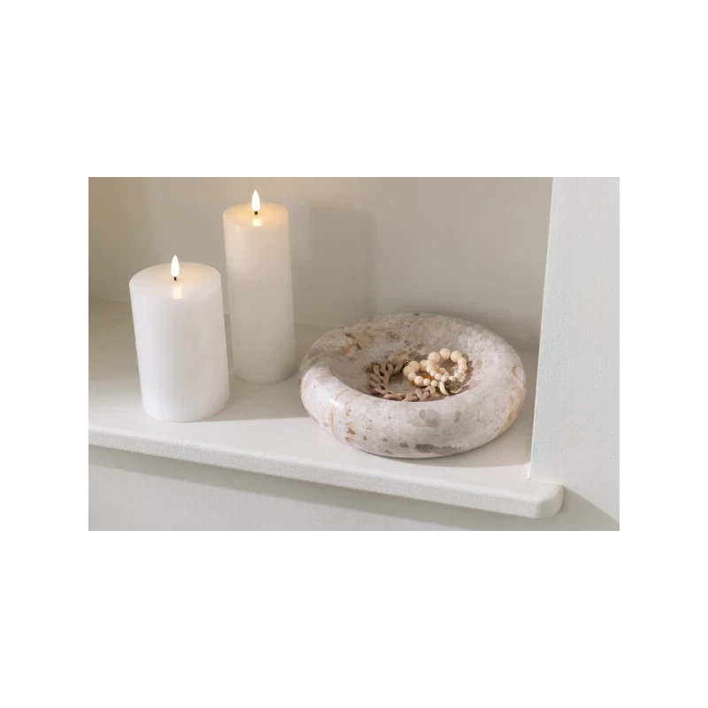 J-Line - Low Round Bowl - Beige Marble