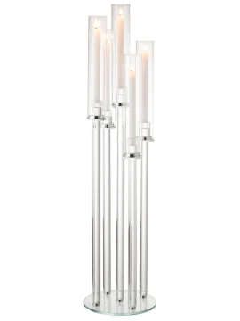 J-Line - Portacandela 5 Bracci - Vetro Trasparente