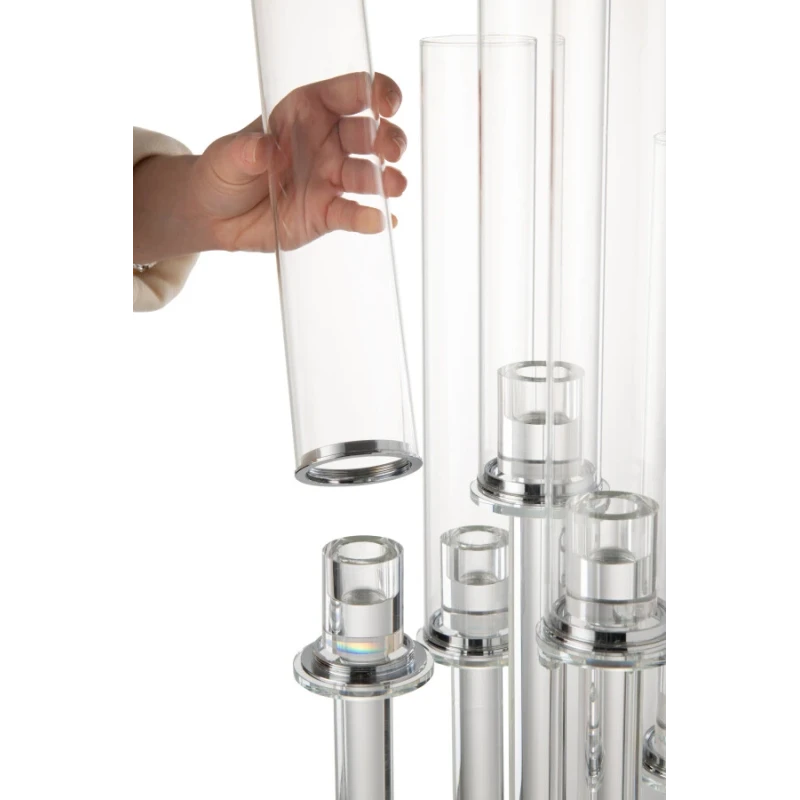 J-Line - 5-Arm Candle Holder - Clear Glass