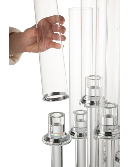 J-Line - 5-Arm Candle Holder - Clear Glass