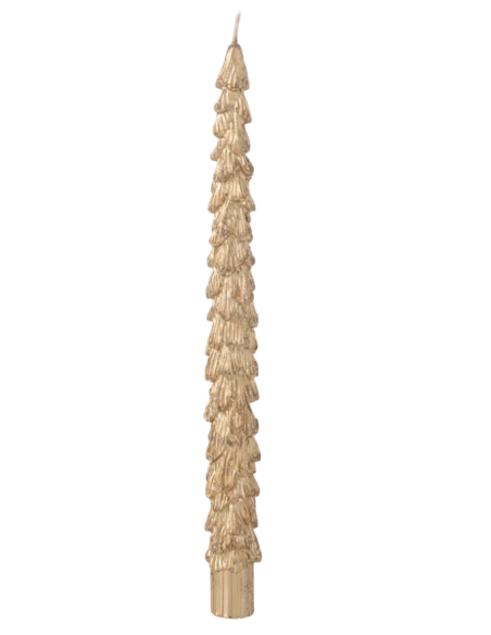 J-Line - Set di 2 Candele Albero - Oro