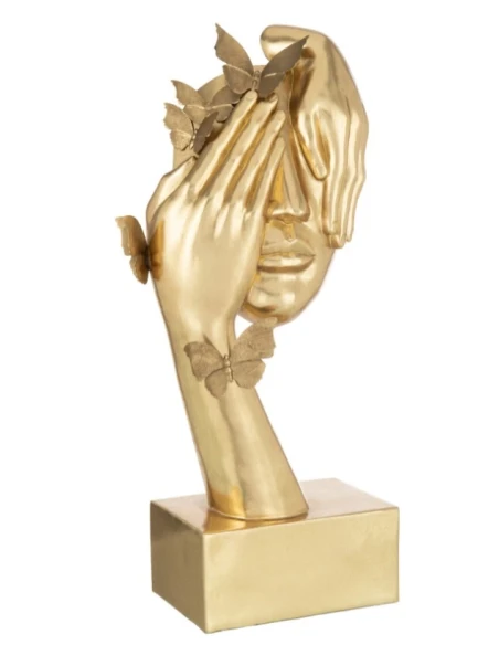 J-Line - Scultura Viso Farfalle - Oro