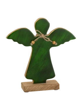 J-Line - Decorazione Angelo + Piede - Vetro Verde