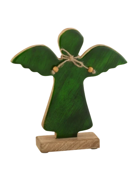 J-Line - Decorazione Angelo + Piede - Vetro Verde