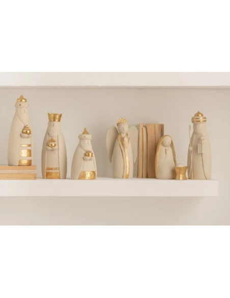 J-Line - 7-Piece Nativity Scene - White/Gold Resin